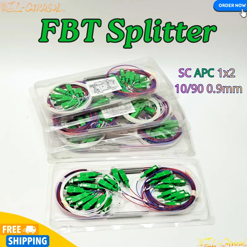 

1x2 SC APC FBT Fiber Coupler, 0.9mm Cable with Connector 10/90 Unbalanced Splitter 10 PCS Per Lot Optional Split Ratio