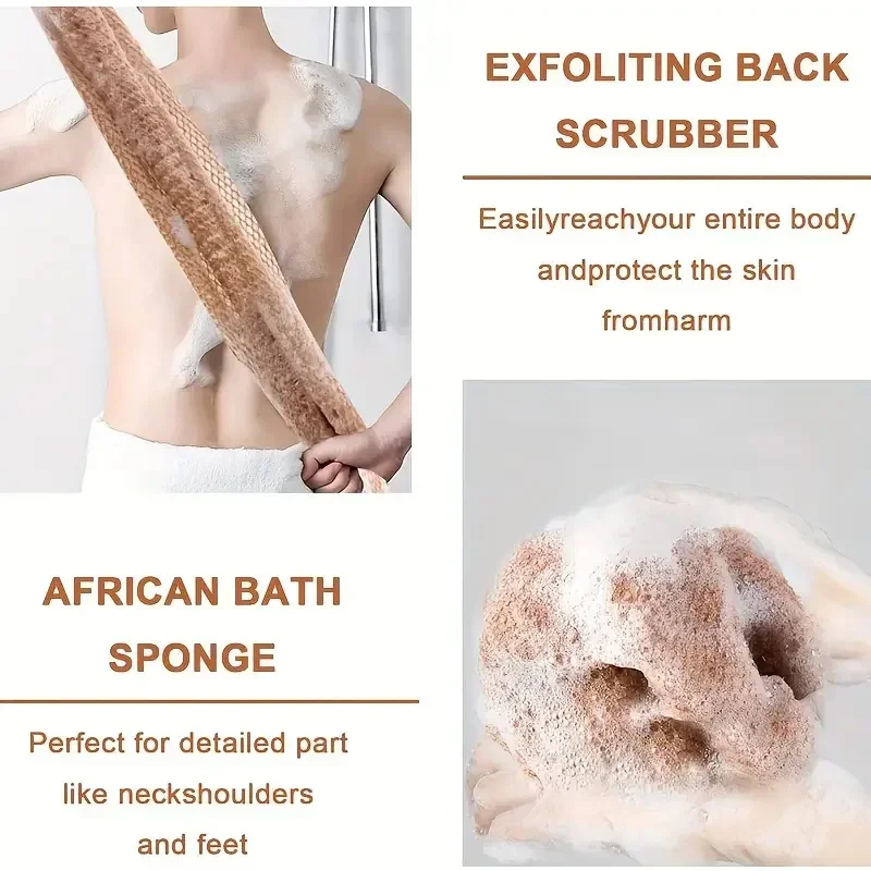 1pcs African Exfoliating Sponges Towel Mesh Bath Scrub Washcloth Double Side Wash Bath Loofah for Smooth Skin Back Shower Scrubb view 3