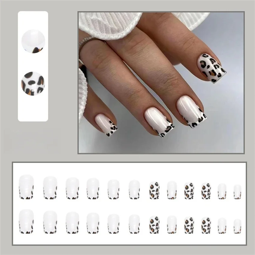 24Pcs/Set Simple Europe States almond-shaped false nails full coverage paste Wearing false nails tips removable press-on nails