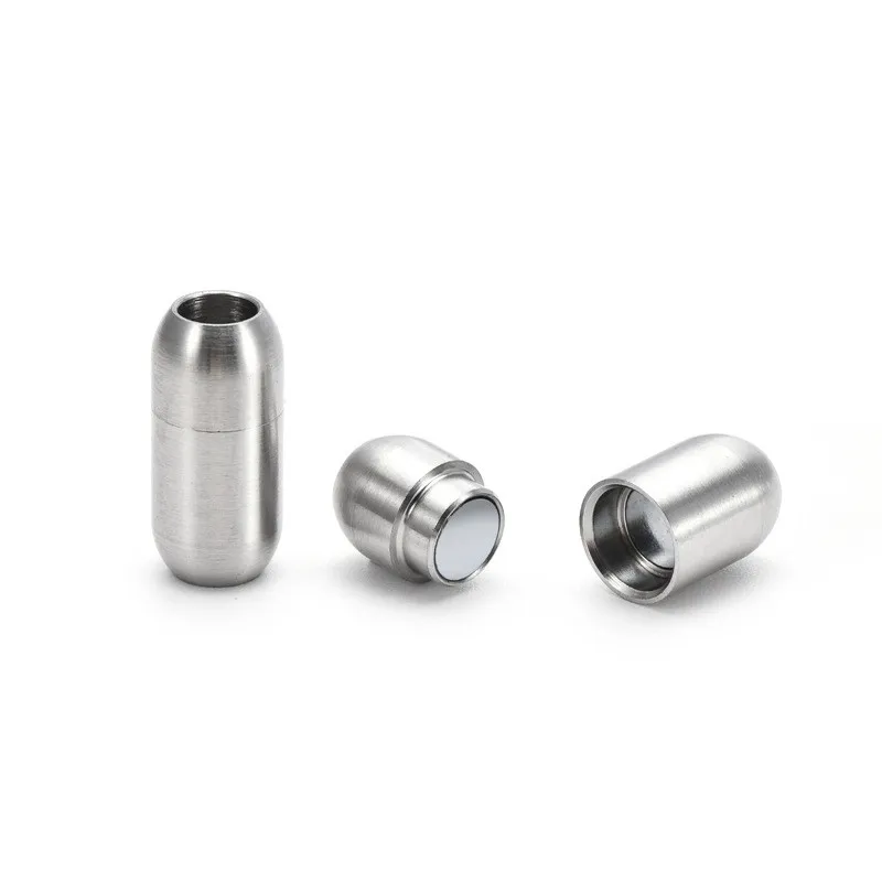 2Sets Stainless Steel Hole Size 3/4/5/6/8mm Magnetic Clasp Closure Cord End Cap for DIY Leather Jewelry Bracelet Making Supplies image 4
