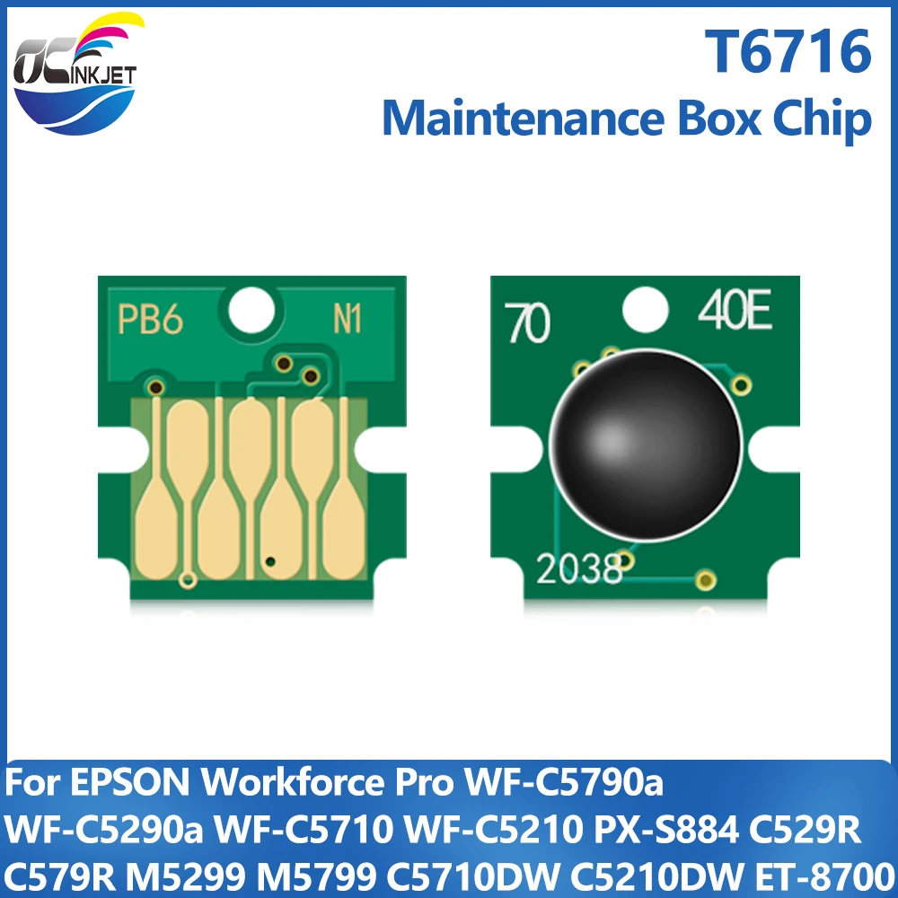 T6716 t6715 wartungs tank chip kompatibel für epson mitarbeiter pro WF-C5790a WF-C5290a X-S884 c529r c579r abfall tinten tank chip