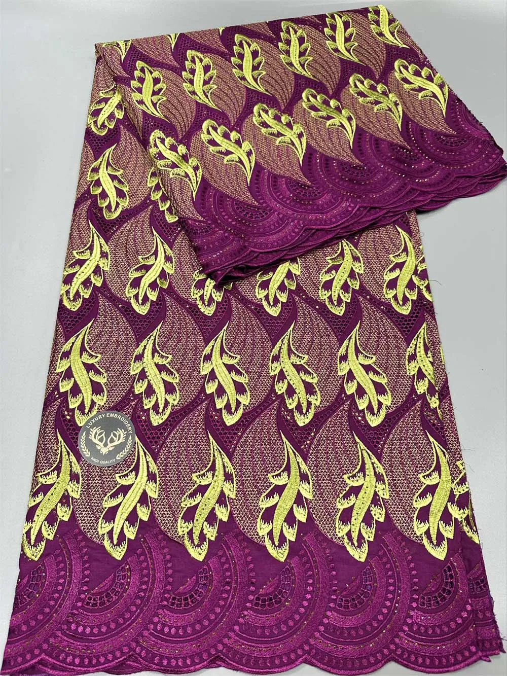 

Luxury Cotton Lace Austria Eyelet Cotton African Polish Dry Fabric Embroidery Swiss Voile High Quality Clothing 2025 CT1552