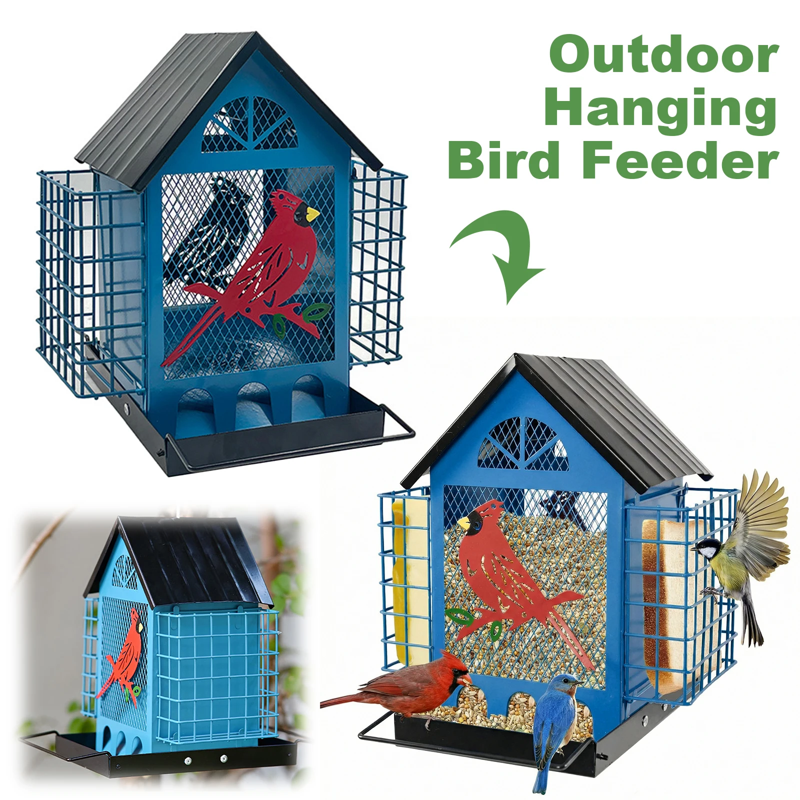 

Уличная многоярусная металлическая кормушка для птиц, устойчивая к грызунам, из полого железа, для парков