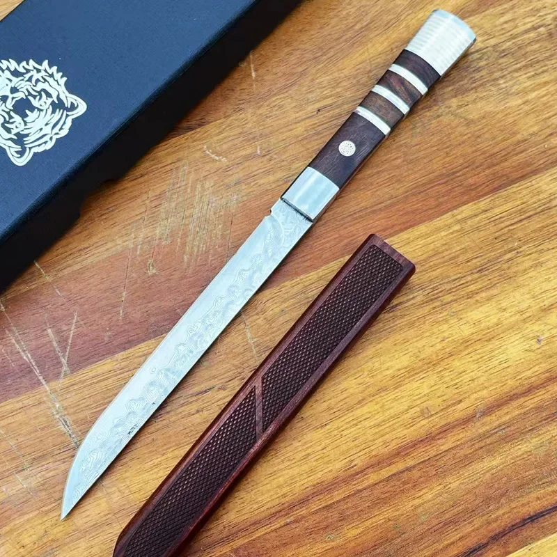 

VG10 Damascus Steel Slim Sharp Blade High Quality Tactical Hunting Knife Self Defense EDC Survival Knives with Gift Box