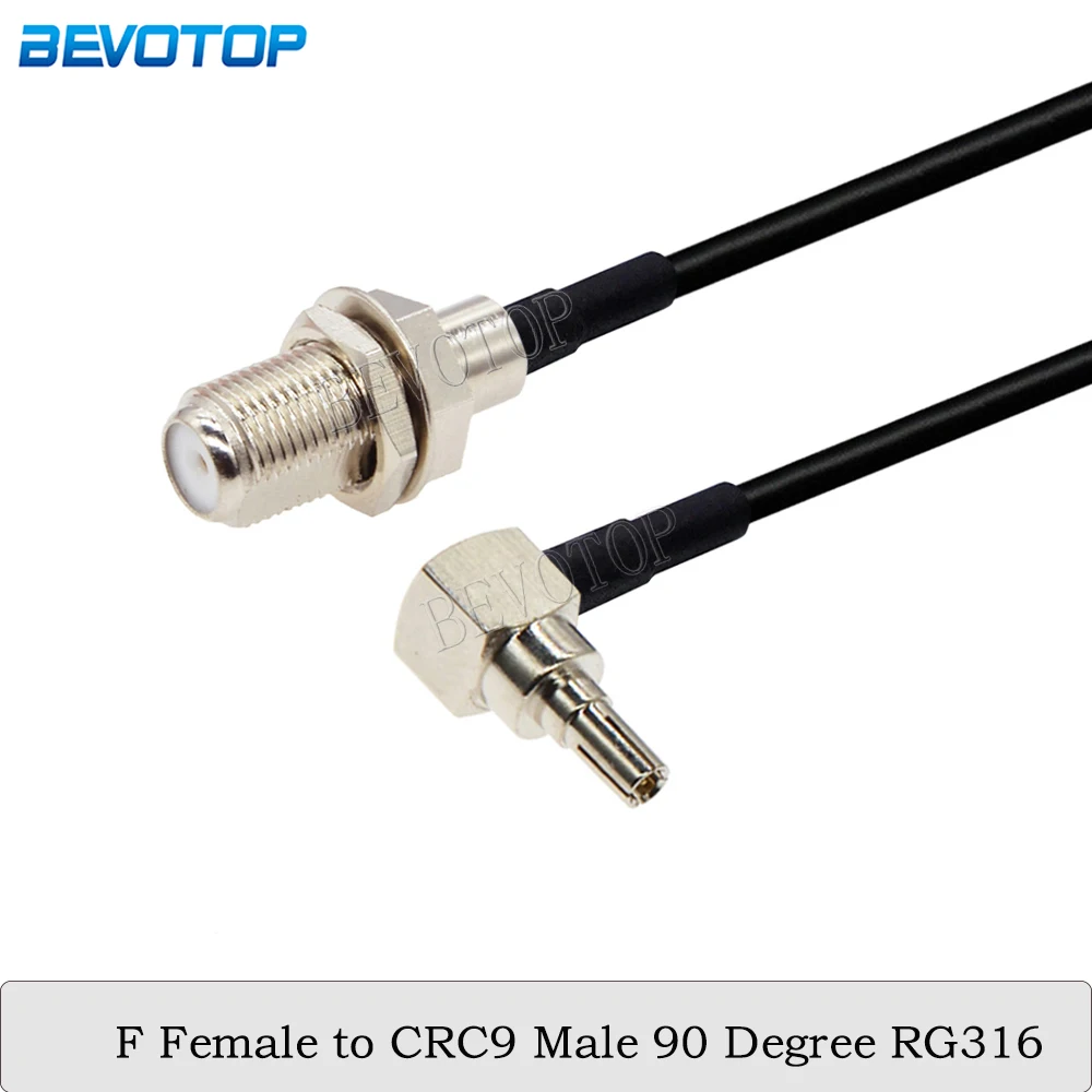 

2Pcs/Lot F Female Jack to CRC9 Male 90 Degree Connector 50 Ohm RG174 Pigtail 3G Modem Extension Cable RF Coaxial Jumper Cord