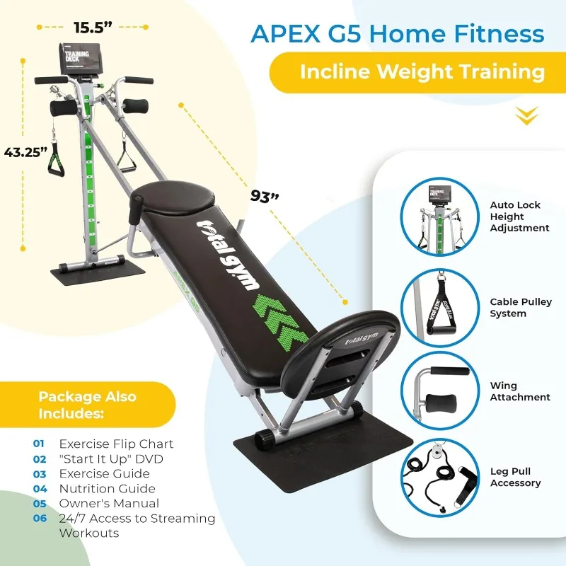 APEX Versatile Indoor Home Gym Workout Total Body Strength Training Fitness Equipment