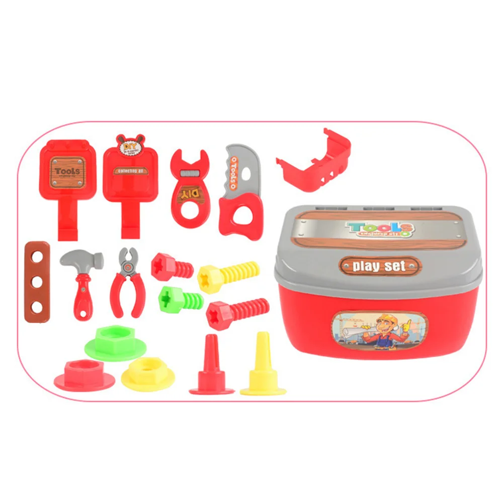 22 stücke kinder Spielen Haus Toolbox Spielzeug Tragbare Toolbox Set Pretend Spielen Reparatur Tools Kit Demontage Reparatur und Wartung Zu