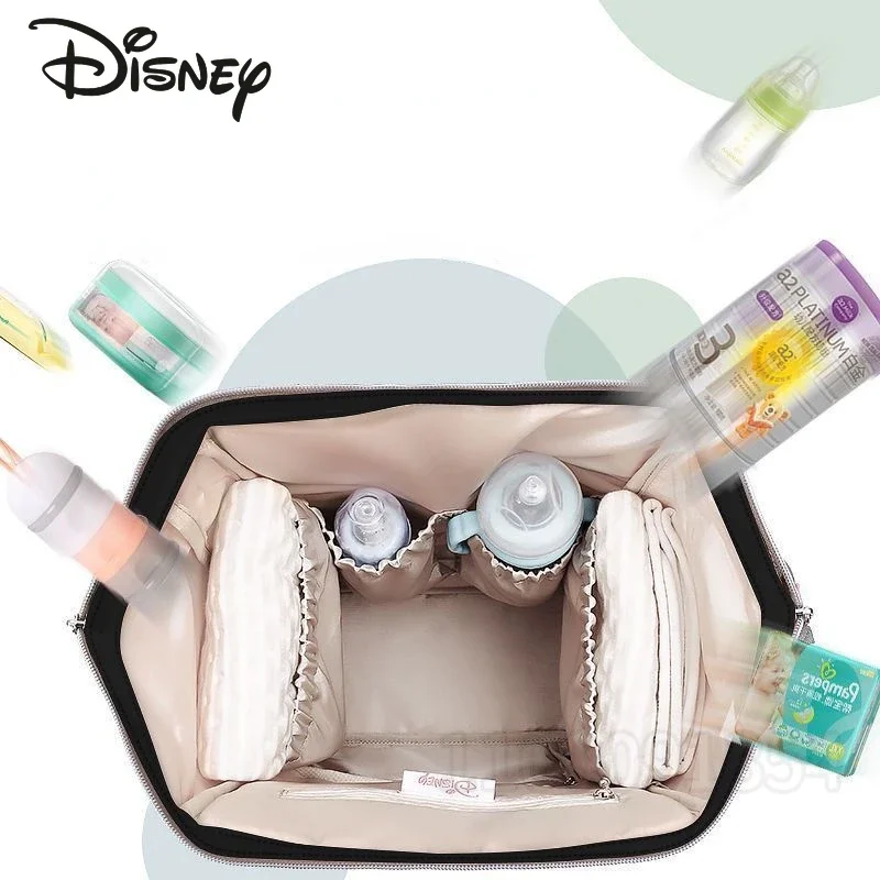 Disney-Bolsa de pañales de Mickey para bebé, mochila Original de marca de lujo con dibujos animados, gran capacidad, multifunción, novedad