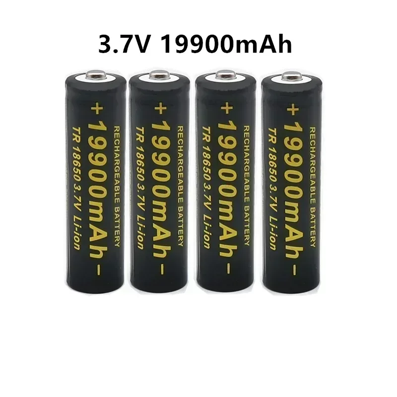 18650 Lithium Battery 3.7V 19900mAh Rechargeable Large Capacity Button Top for Flashlight Remote Control Toys Power Bank