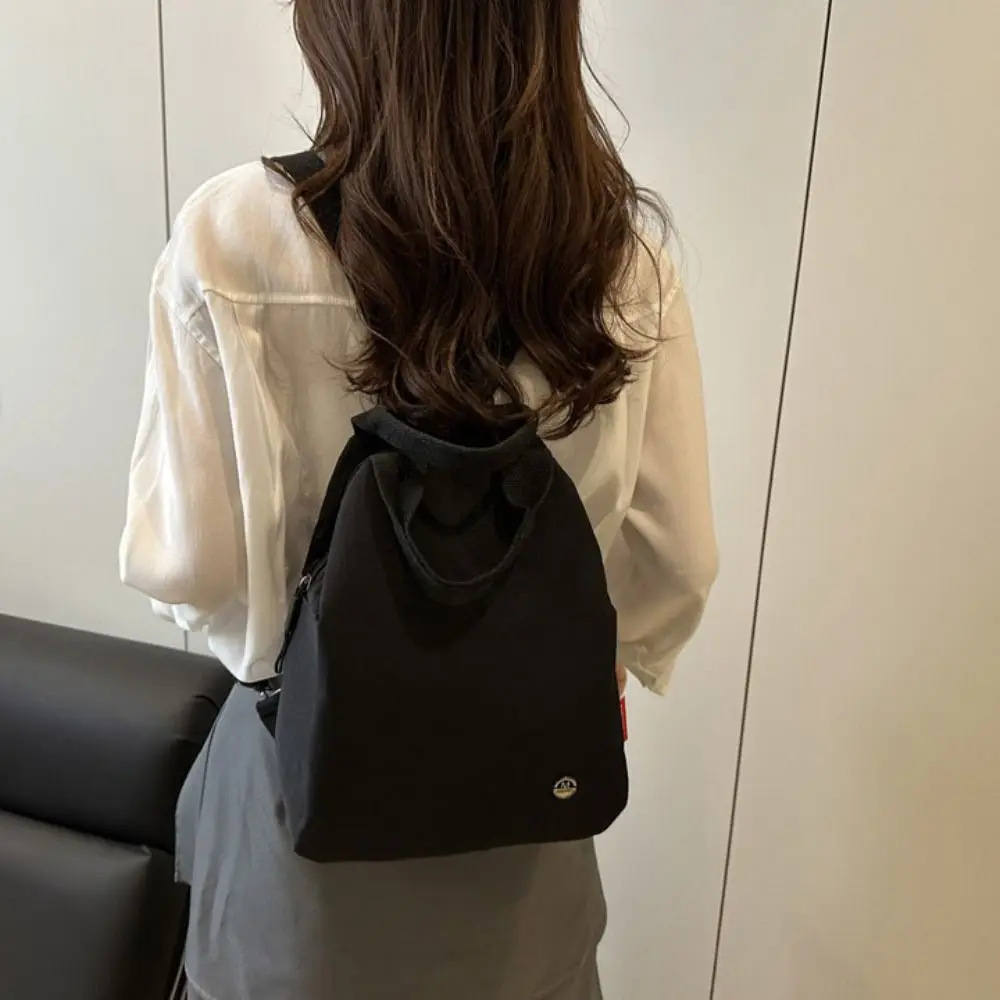 

Simple Small Pack Sport Nylon Backpack Solid Color Handbag Solid Color Shoulder Bag Korean Style Retro Backpack Girls
