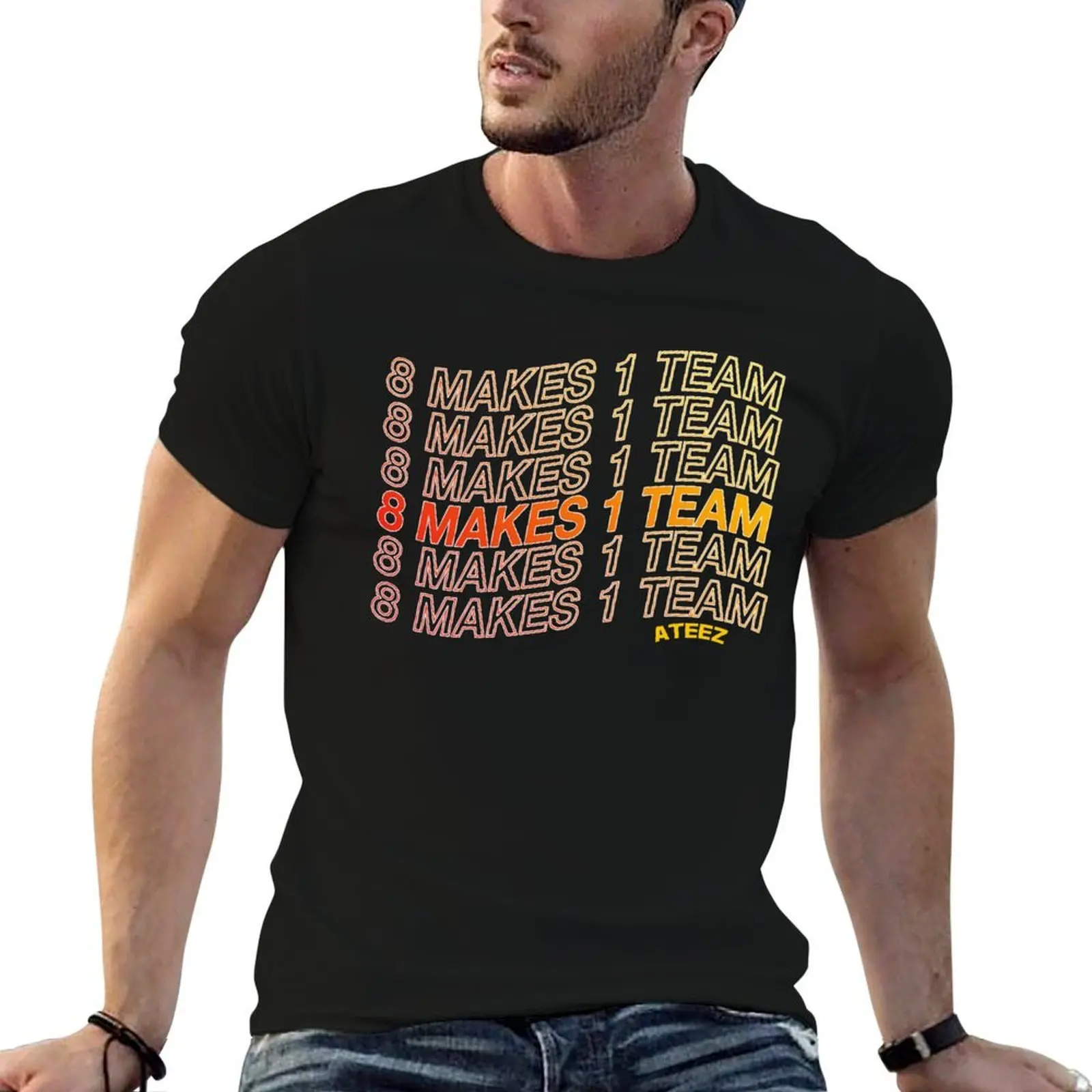 

EIGHT MAKES ONE TEAM T-Shirt t shirts for man cotton soft anime tshirt T-Shirt