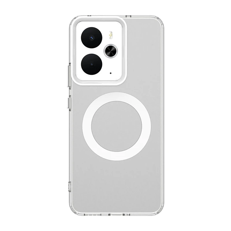 حافظة هاتف شفافة لهاتف Realme 14T حافظة لهاتف Realme 14T 5G امتزاز مغناطيسي غطاء خلفي للشحن اللاسلكي لـ Realme 14T