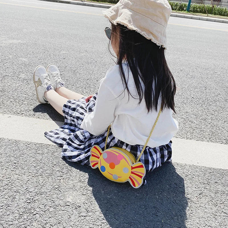Cute Candy Children Messenger Bag Princess Girl Mini Handbags Pu Leather Coin Purse  Chain Purses Kids Crossbody Shoulder Bags image 4