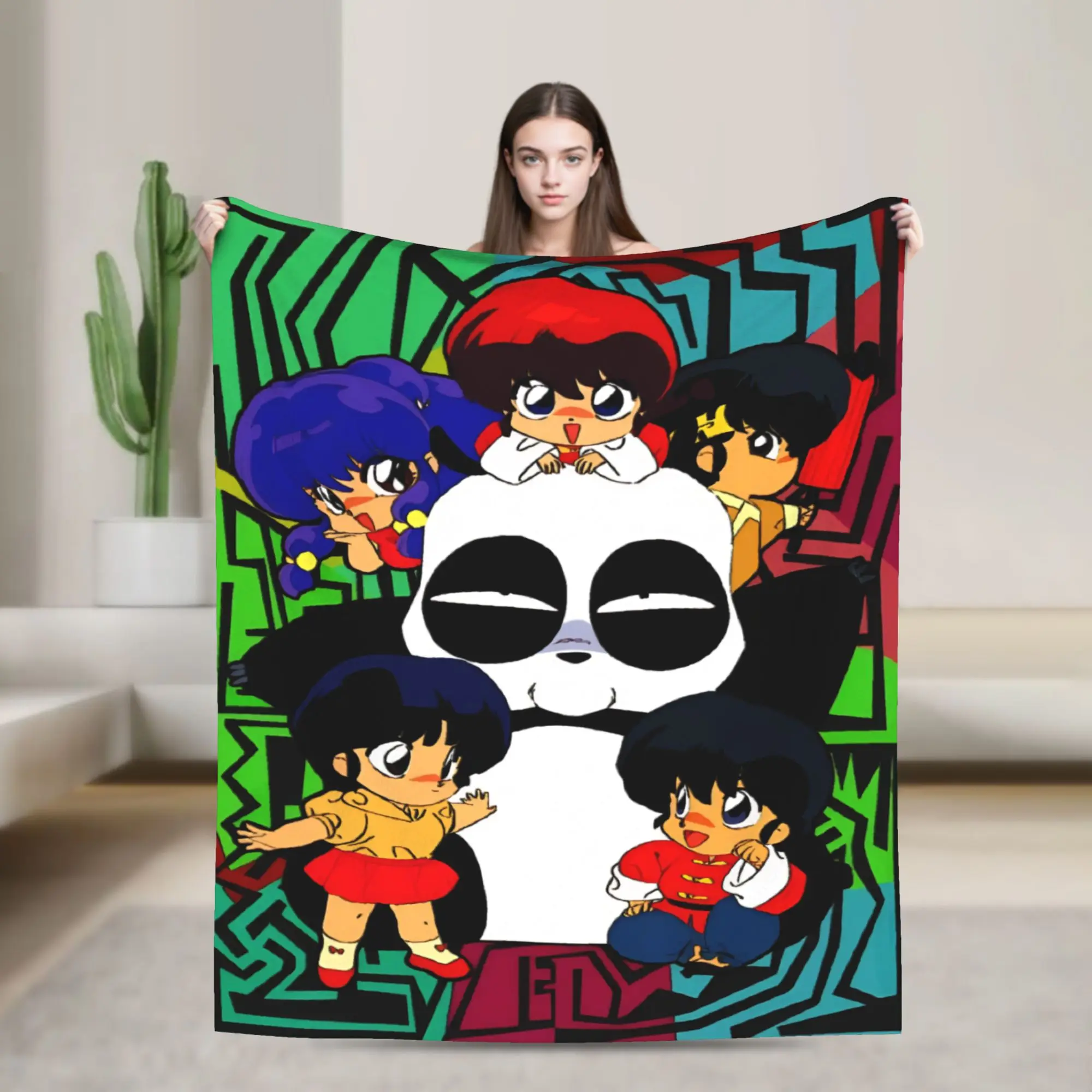 

Ranma Saotome супер мягкое одеяло Chibi студенческое плюшевое одеяло забавное фланелевое покрывало для спальни диван-кровать