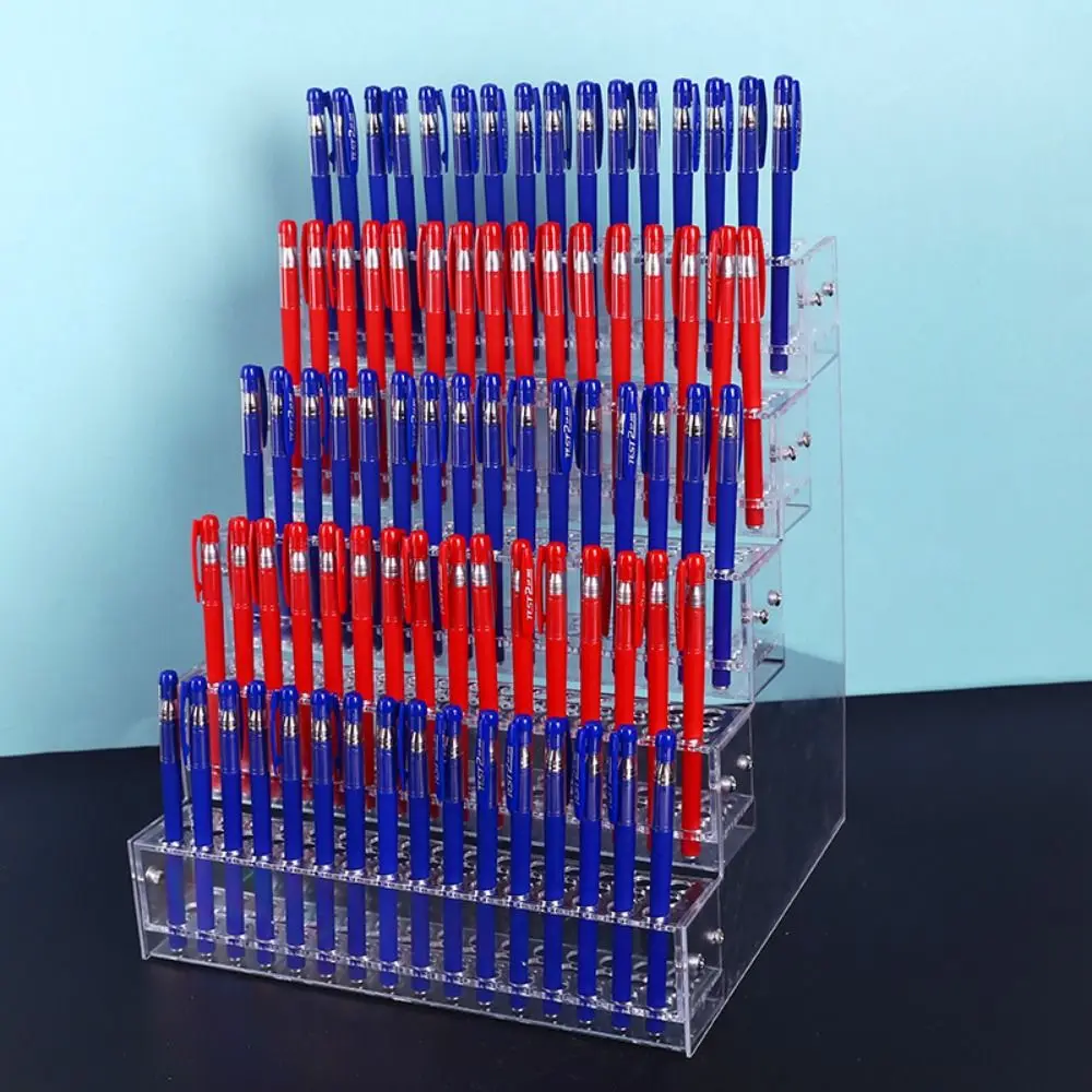 1/2/3/4 Layer Mark Pen Holder Acrylic Transparent Stationery Display Shelf Space-Saving Large Capacity Brush Storage Rack