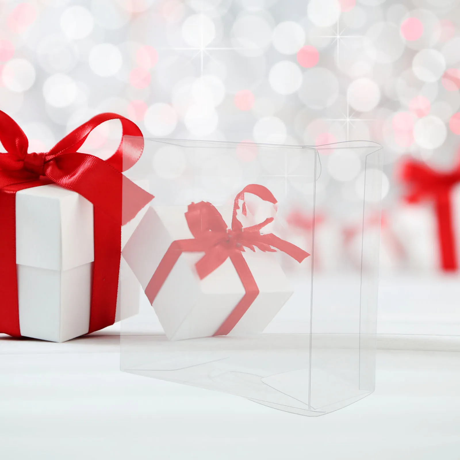 

12Pcs Clear Candy Boxes Party Favors Transparent Gift Containers Durable Pet Material Easy to Use for Multiple Events