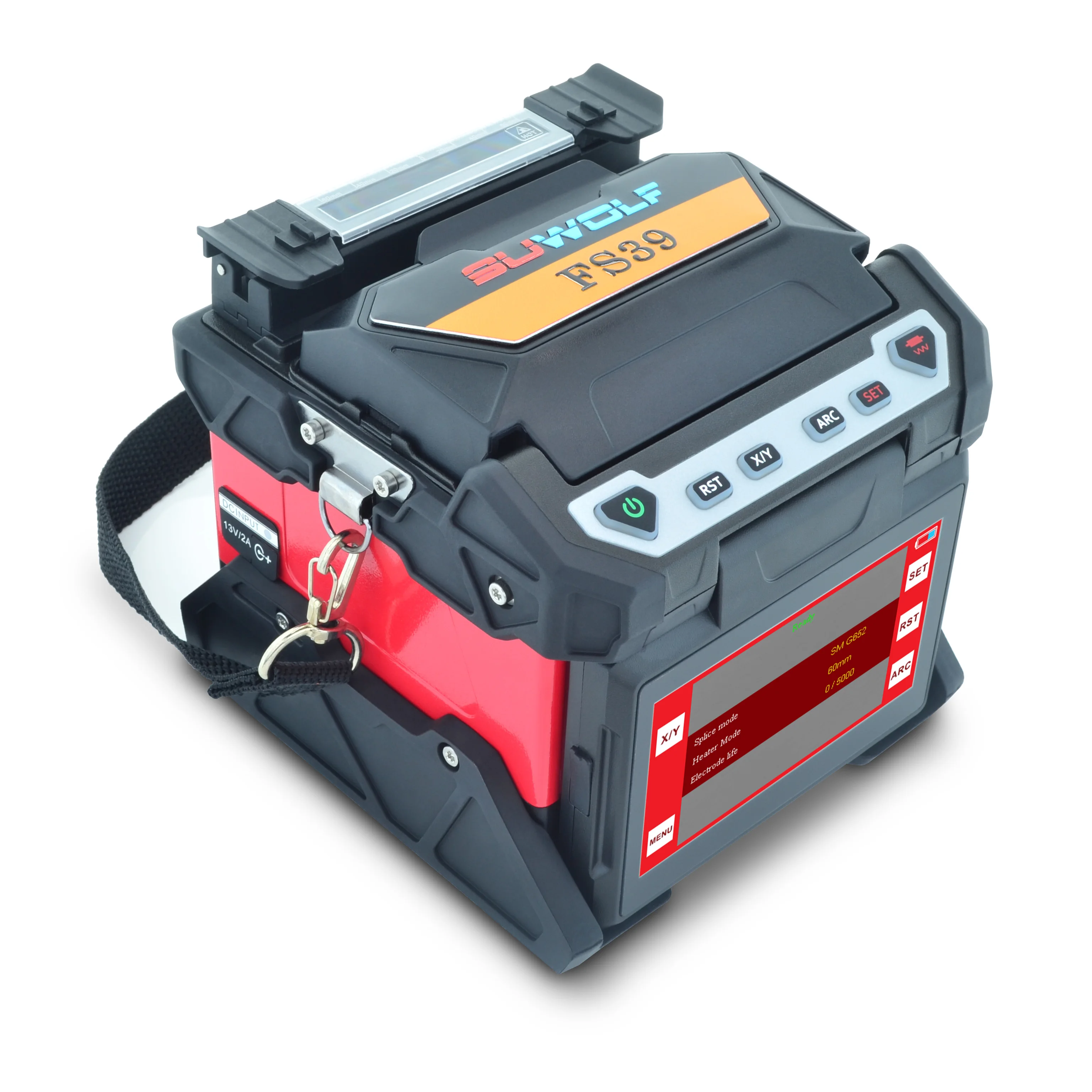 SUWOLF 4.3 "شاشة LCD تعمل باللمس عالية الدقة آلة ربط الألياف البصرية لألياف SM، MM، NZ-DS، EDF مع الألياف الضوئية