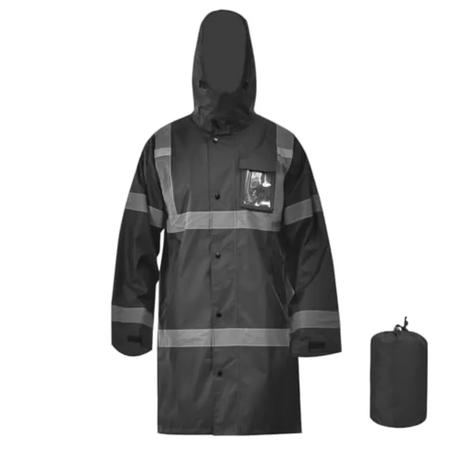 

A-SAFETY High Vis Rain Jacket Trench Coat andSafety Rain Jacket RIVER OTTER Rain Bibs ANSI Class 3