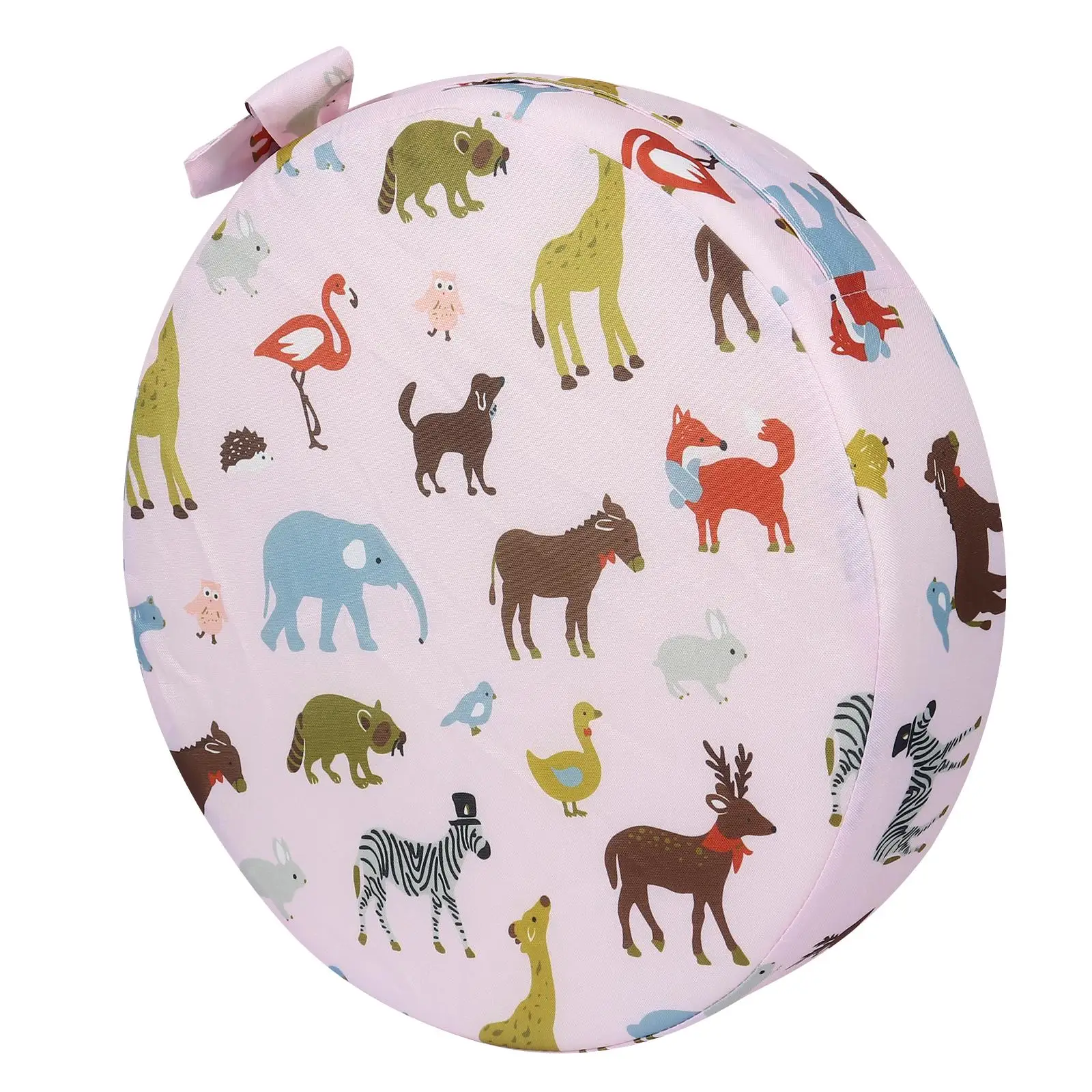

Kids Seat Cushion for Dining Chair Non-slip Bottom Detachable Cover Pink Portable Toddler Booster Pad Round Shape High Density