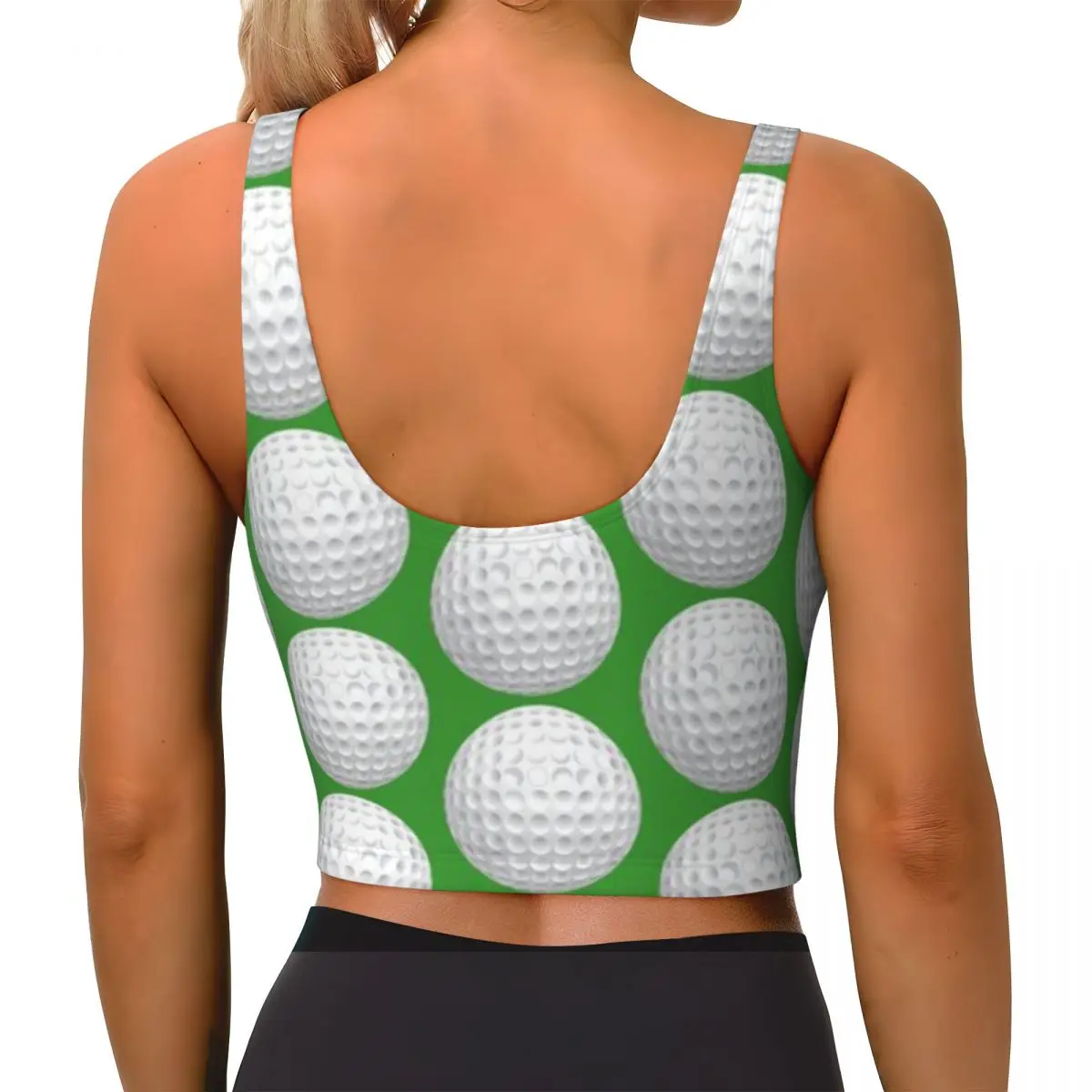 Gym Top Women Golf Ball Holiday Leisure Wear High Neck Workout Top