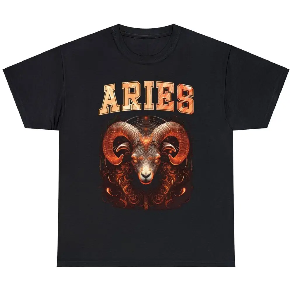 Aries Horoscope Gift Idea, Birthday Gift Unisex T Shirt  Cotton Luxury brand vintage oversized