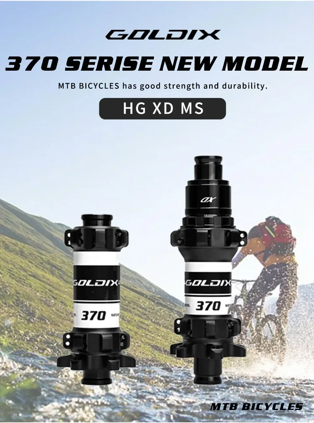 GOLDIX Mountainbike-Nabe, gedichtete Lager, Straight Pull, 24H, 6-Bolzen-Scheibenbremse, Ratchet 36T, BOOST MTB-Nabe für HG XD MS Freilauf. – Detail 3
