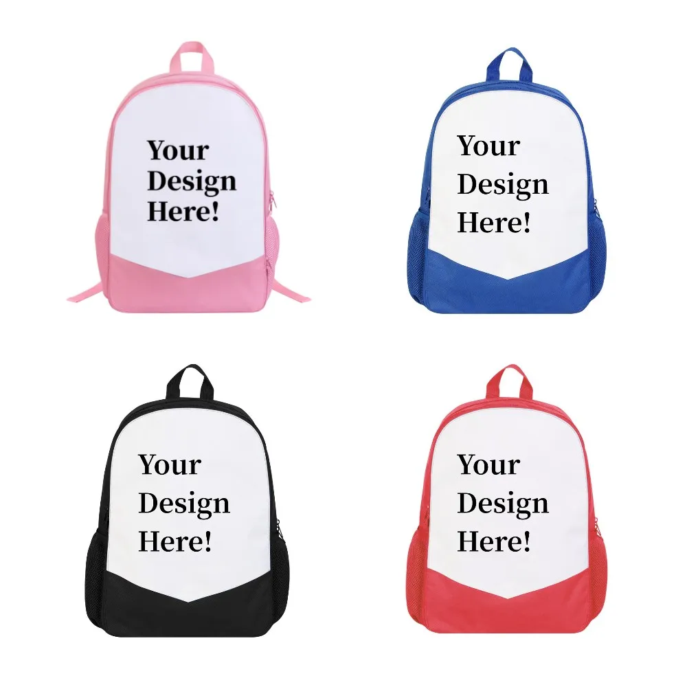 Sublimation Custom Design  Print Students Kids Private Label Shoulder Bag Backpack for Girls Boys School Bags Set For Adult