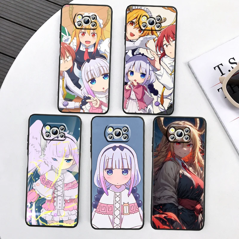 Cool Art M-Miss Kobayashis Dragon Maid For Xiaomi Mi Poco F5 F4 F3 X6 X5 X4 X3 M6 M5 M5S M4 M3 C65 Pro GT NFC 5G Black Cover