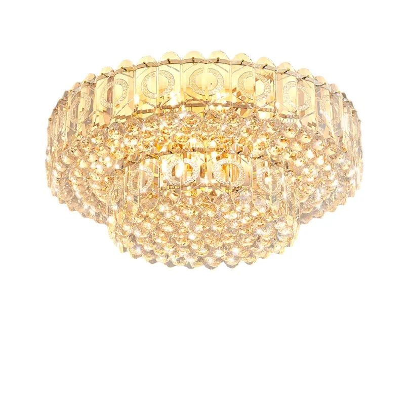 

Living room crystal lamp Modern simple LED ceiling lamp Light luxury atmosphere Household European round dining room