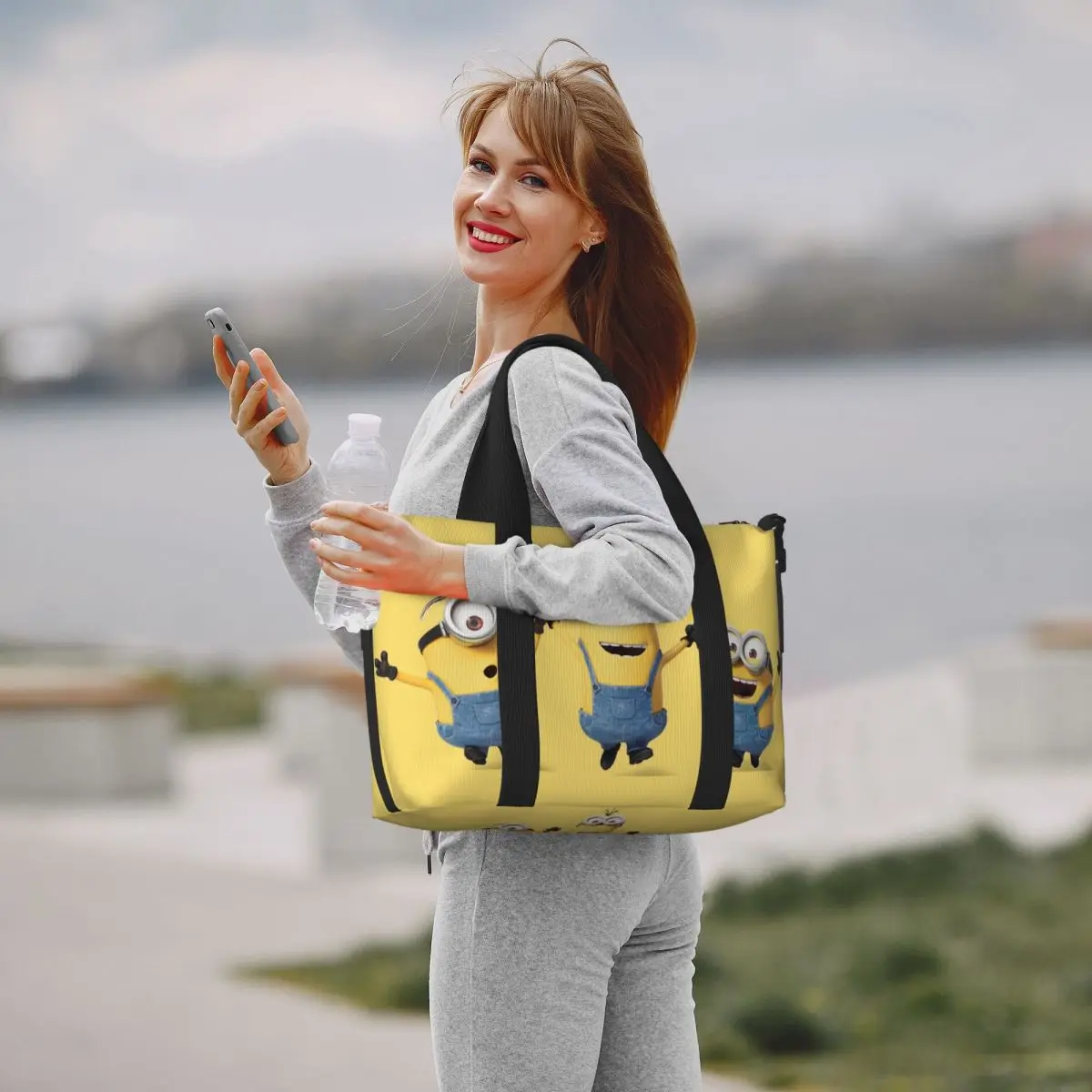 Bolso de mano personalizado de Anime m-minions para mujer, bolsa de viaje de gran capacidad para gimnasio y playa