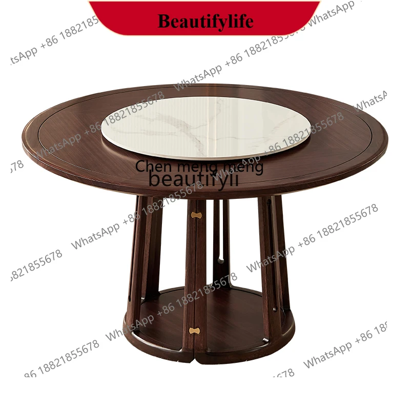 z183 New Chinese style ebony dining table and chair combination modern simple solid wood dining table for home use