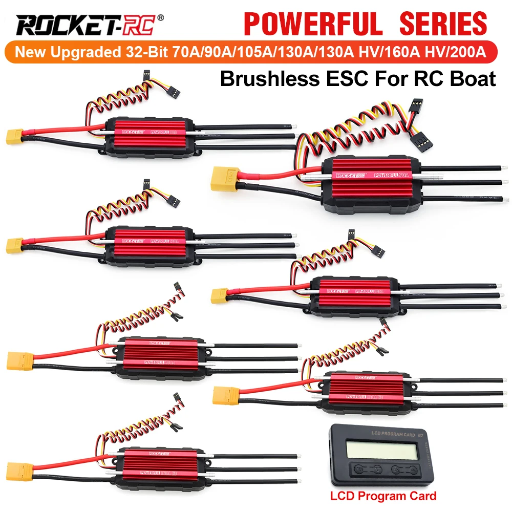 

ROCKET-RC POWERFUL BOAT ESC/ESC-HV 70A/90A/105A/130A/130A HV/160A HV/200A for RC Boat