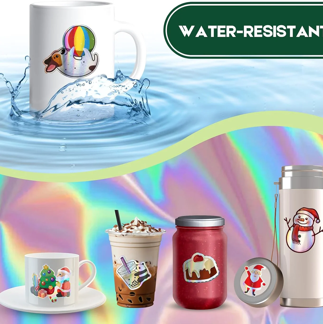 40 ورقة مقاس A4 (8.3 × 11.7 بوصة) ورق لاصق ثلاثي الأبعاد للطابعة النافثة للحبر، ورق لاصق فينيل ذاتي اللصق مقاوم للماء