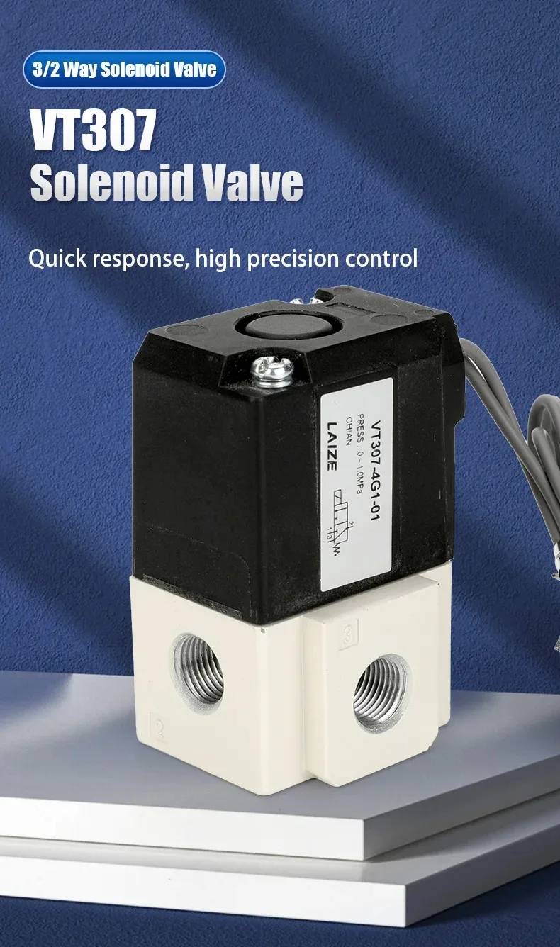 Magnetventil VT307V 3/2 Way Vacuum Solenoid Valve,2 Position Pilot Operated High Frequency Pneumatic Valve DC12V DC24V AC220V Pneumatik — Detail 1