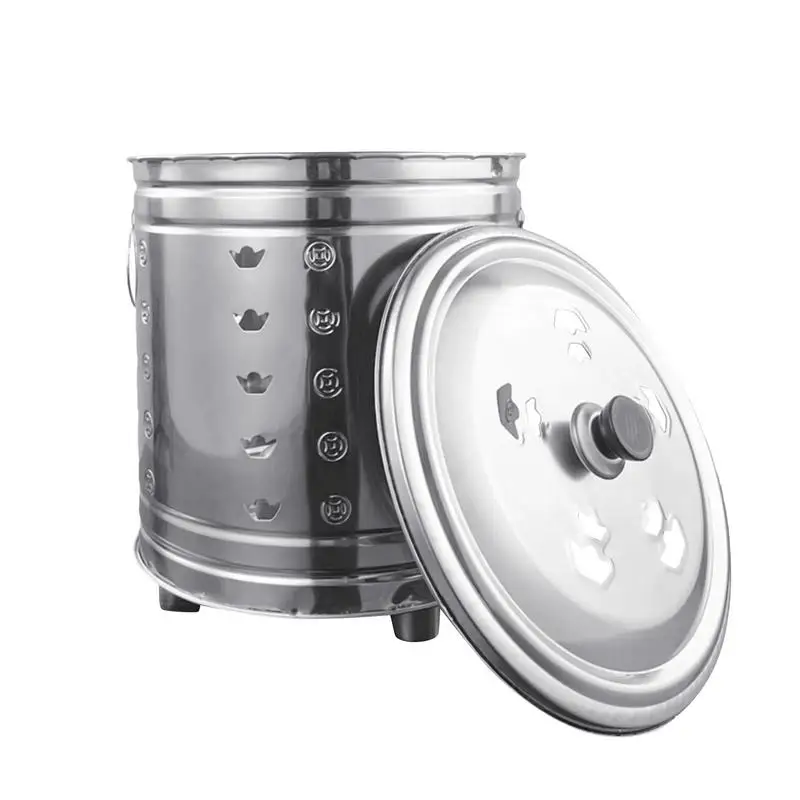 

Wood Burning Fire Pit Wood Burning Barrel Weather-Resistant Heat Resistant Odorless Spark-Proof Round Trash Can Barrel With Lid