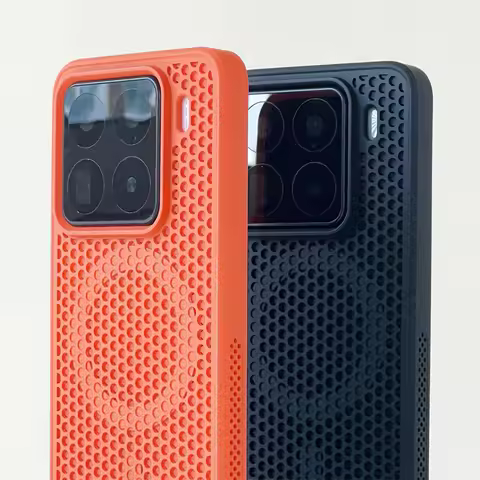 Honeycomb Grid Mesh Cooling Magnetic Phone Case For Xiaomi Mi 17 15 Pro Mi 14 Mi 13 Simple Solid Color Silicone Bumper Cover