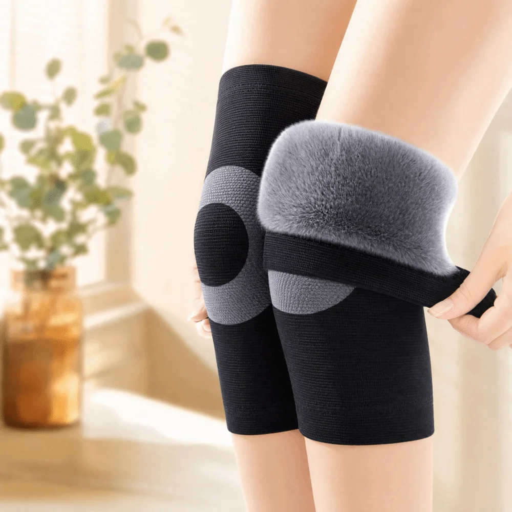 Daily Warm Thickened Knee Pads Elastic Windproof Elderly Leg Sleeve Coldproof Plus Velvet Knee Warmers Unisex