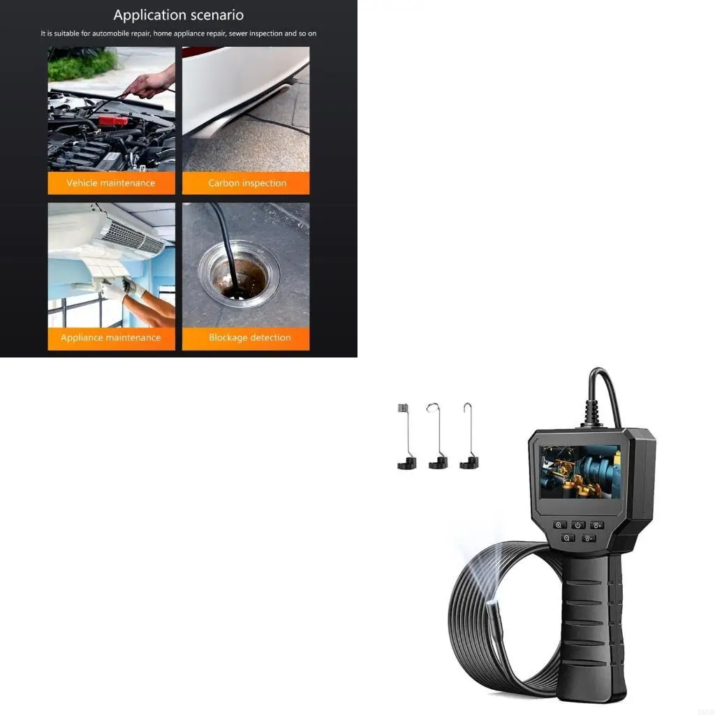 

Inspection Camera Industrial Endoscope with 4.3in Screen USB C Rechargeable Industrial Borescope Camera Waterproof H9EE
