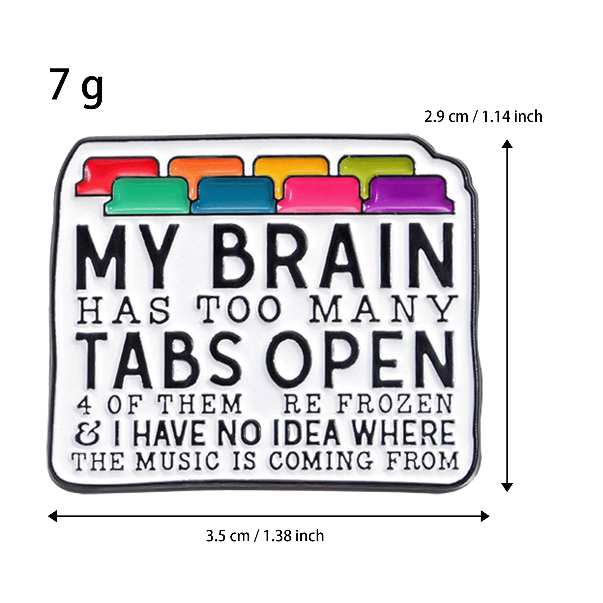 1PC Cool Dollar Badge Pin Applique Enamel Badge Pin My Brain Has Tabs Trauma Be a Good Human for Bags, Clothes, Hats etc