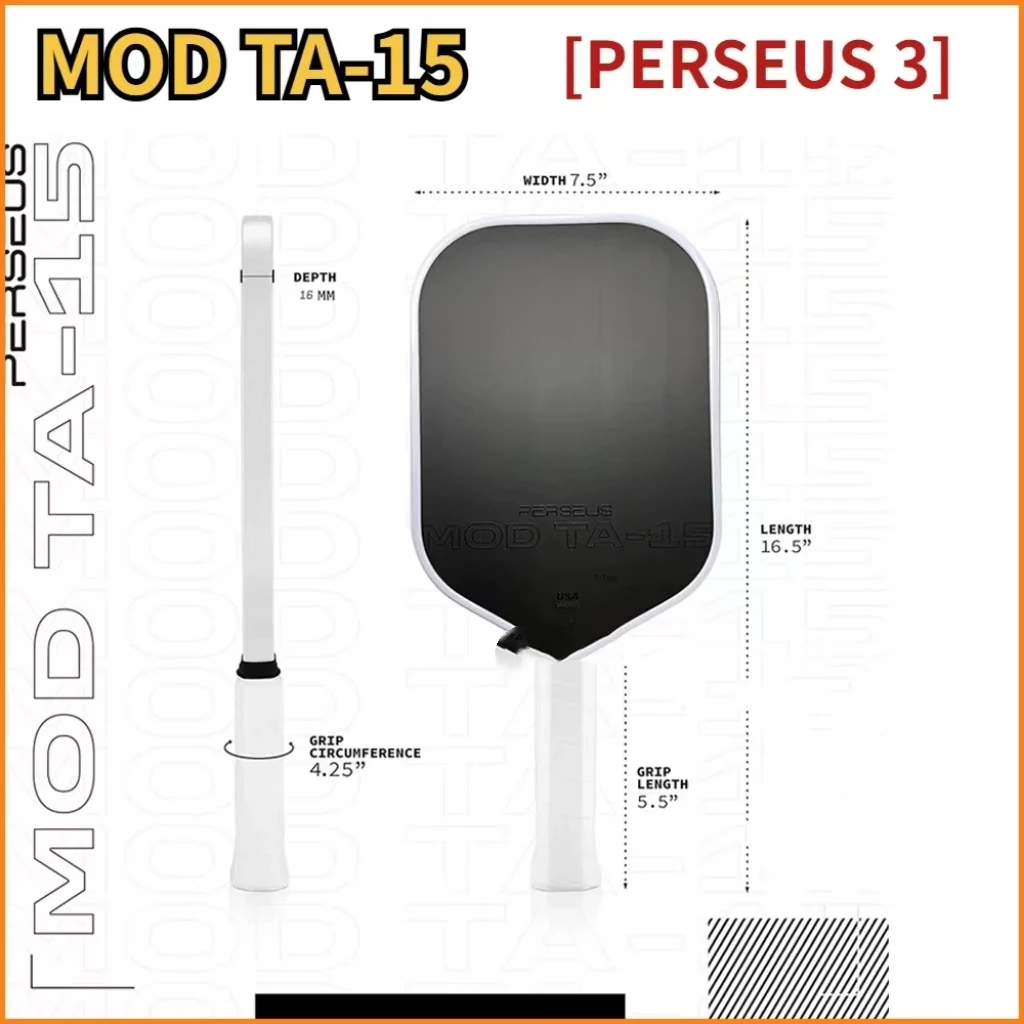 Perseus 16mm Pickball MOD TA-15 Pro Player Edition GEN3 Propulsion EVA Foam Filling Core Pickleball Paddle Racket USAPA Approved