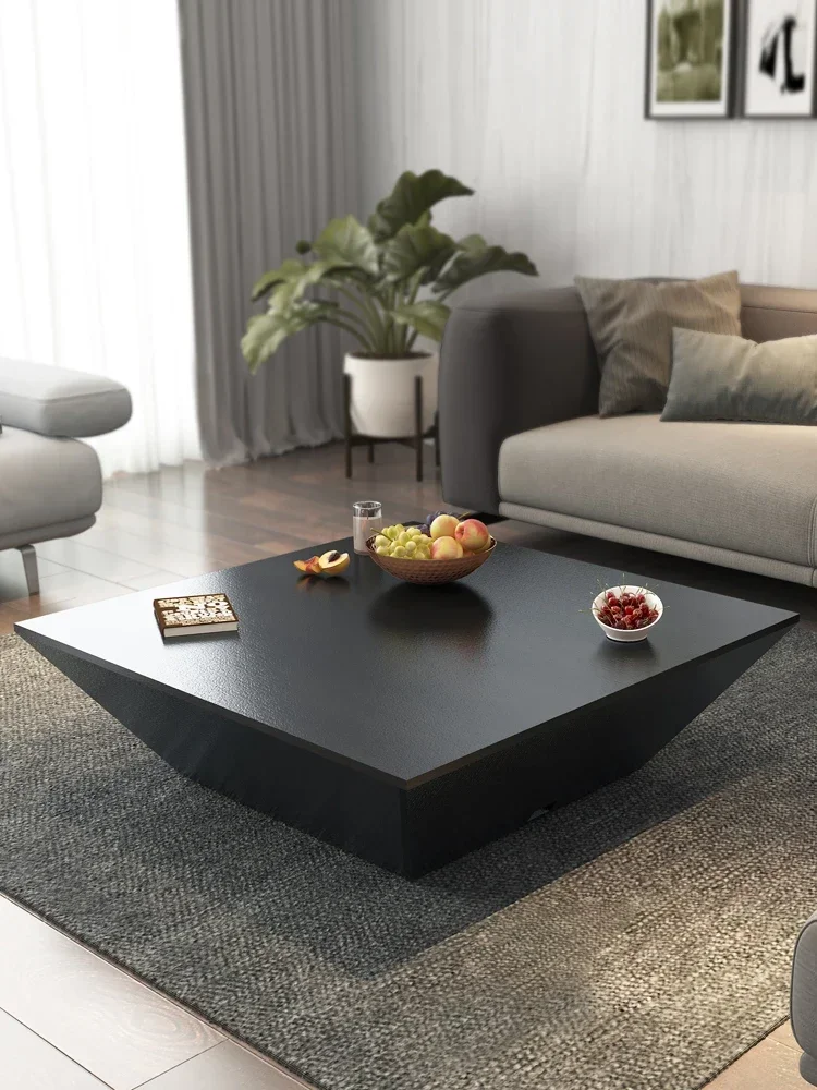 ZL Black Oak Grain Living Room Special-Shaped Personality Square Creative Shape Tea Table