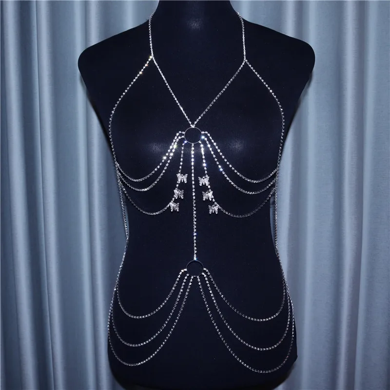 Chest Chain Body Chain Bikini Three Point Thong Bra Chain Beach Outfit Waist Chain Abdominal Chain Body Jewelry