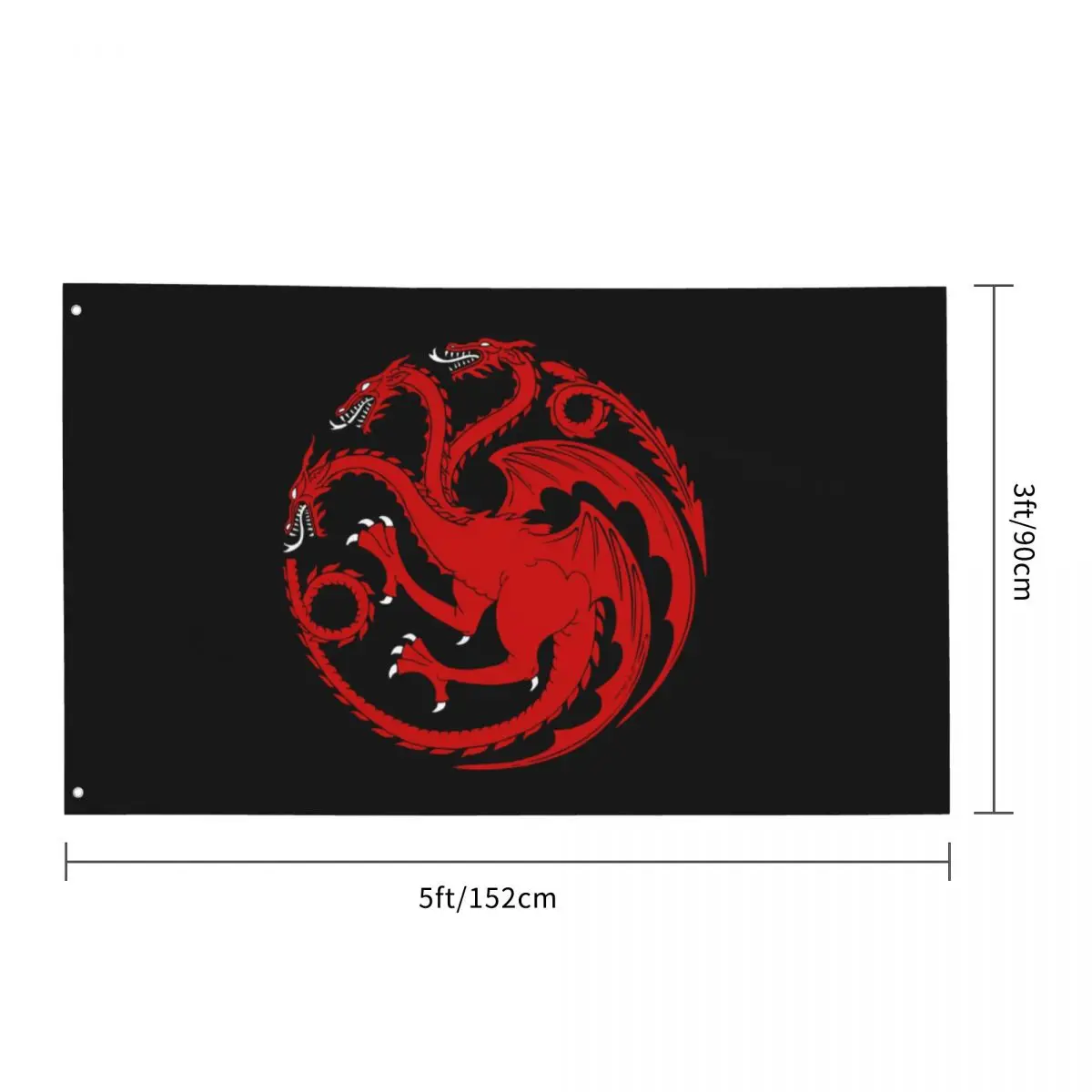 90X150cm spanduk Rumah Targaryen bendera Dragonstone 3x5ft spanduk kustom luar ruangan