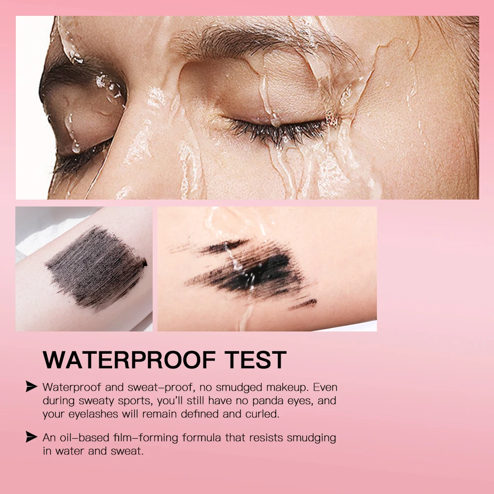 Waterproof Anti-sweat Mascara Lengthens Eyelashes Extension Black Silk Fiber Mascara Female Non-smudge Mascara Makeup Cosmetic