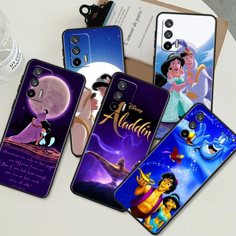 

Disney Aladdin Lamp For OPPO Realme GT Neo 5 SE 10 9i 8i 7i 6s 5 Narzo 50i 50A 240W Pro Plus Black Soft Phone Case