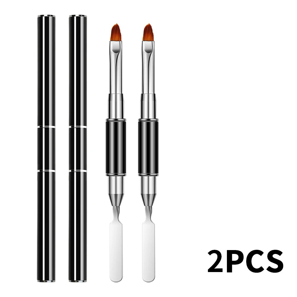 1/2Pcs Gel Brush & Picker 2 in 1 Design Nail Brush and Spatula Gel Nail Brush Tool for Acrylic Nails Extension Gel Manicure Tool
