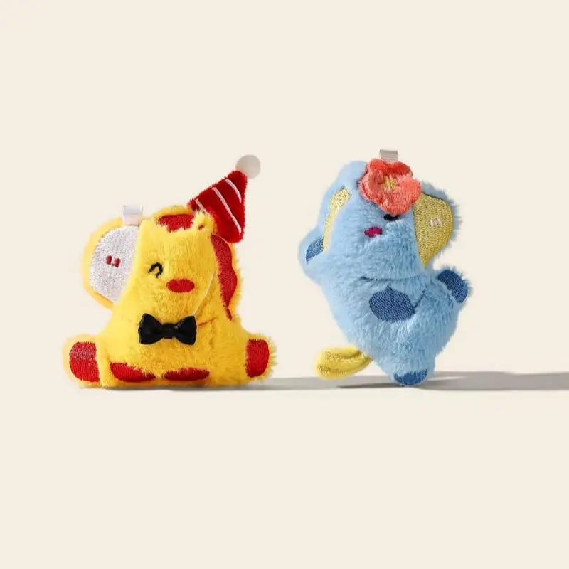 9Cm Nieuwjaar Pony Instant Geld Serie Nylon Touw Zachte Pluche Vulling Pop Sleutelhanger Rugzak Hang Ornamenten Mascotte Vriend Gift