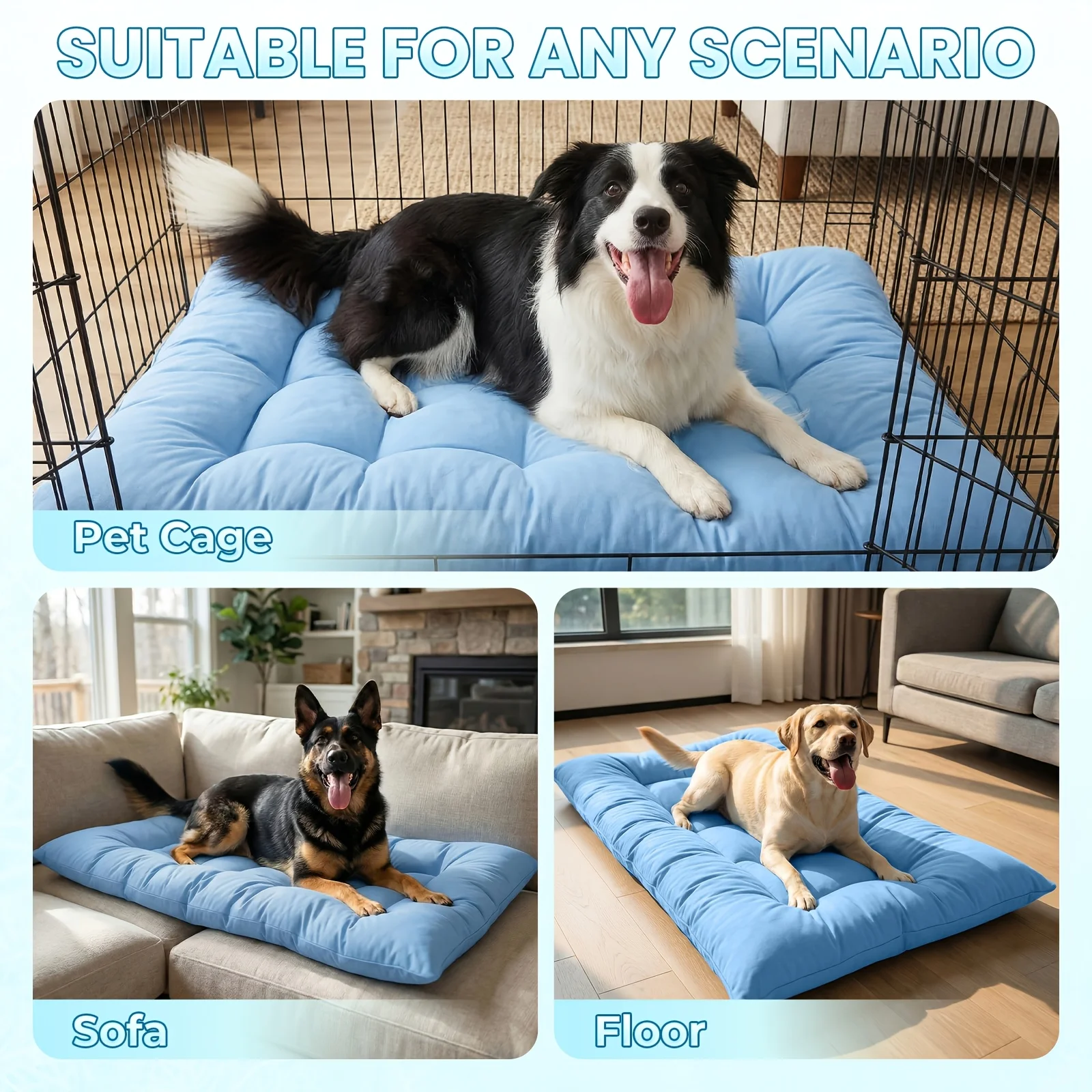 Extra-Large Summer Cooling Mat Dog Sofa Bed | Ultra-Soft, 8 Compartments, Extra-Large Plush Dog Sofa Bed | Super Soft, view 2