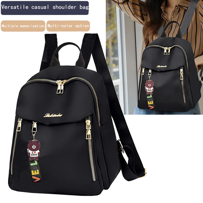 Trendy Gold-detail Backpack for Daily Commute Outings Stylish Lightweight Compact Casual Functional Fashion Bag