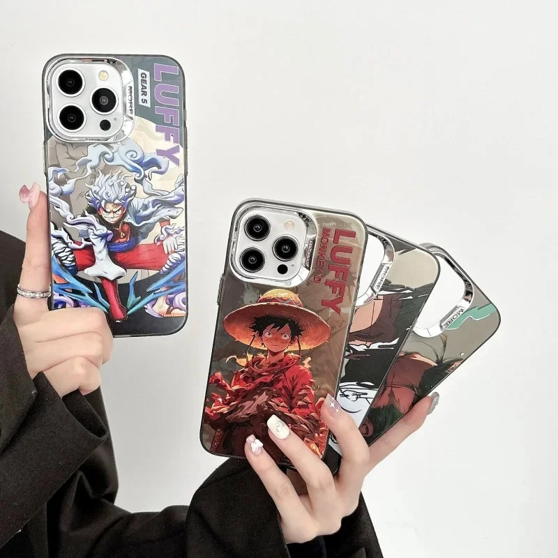Japan Anime One Piece Luffy Zoro Model Phone Case for iPhone 11 12 13 14 15 16 17 Pro Max Plus Air Fifth gear Luffy  Back Cover